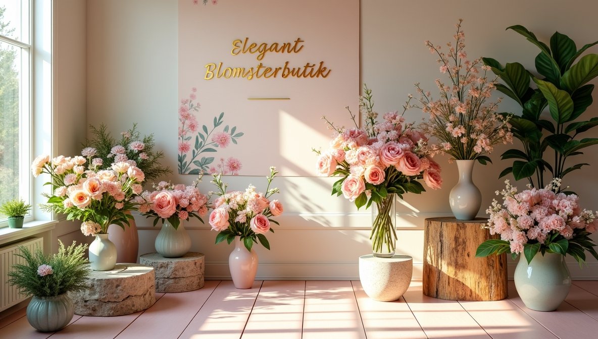 Smukke blomsterarrangementer i vores butik