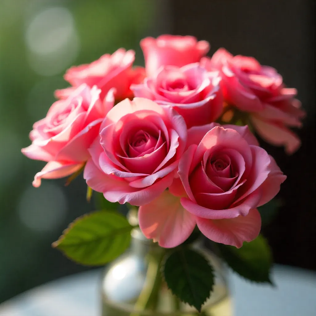 Buket af lyserøde roser